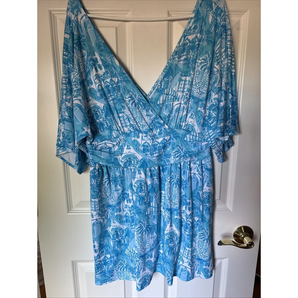 Lilly Pulitzer Parigi Skort Romper Amalfi Blue Via Mizner Print New $168 sz L